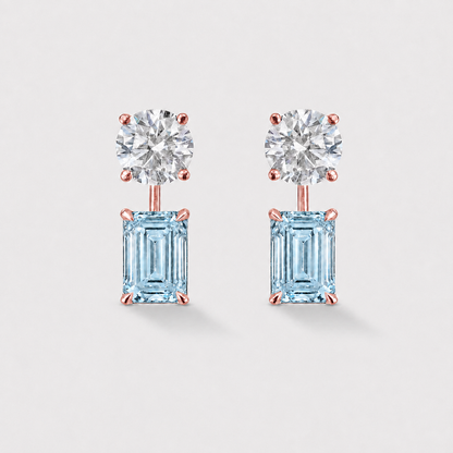 Ebb &amp; Flow aquamarine earring jackets crafted in 14k rose gold