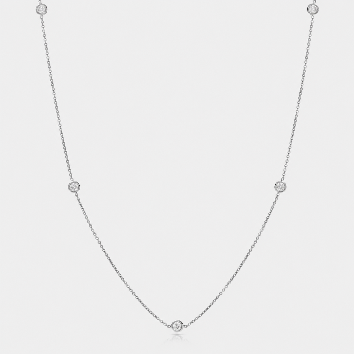Tidal Five-Stone Bezel Station Necklace