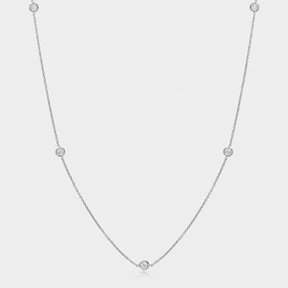 Tidal Five-Stone Bezel Station Necklace