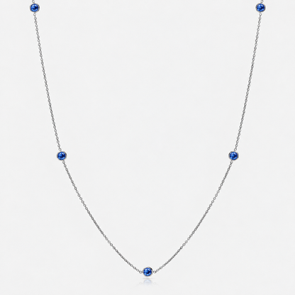 Sapphire Bezel Set Necklace 