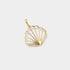 14K gold seashell charm featuring a classic scallop shell design