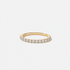 Lab-grown diamond half-eternity wedding band with round brilliant diamonds in a delicate shared-prong yellow gold setting