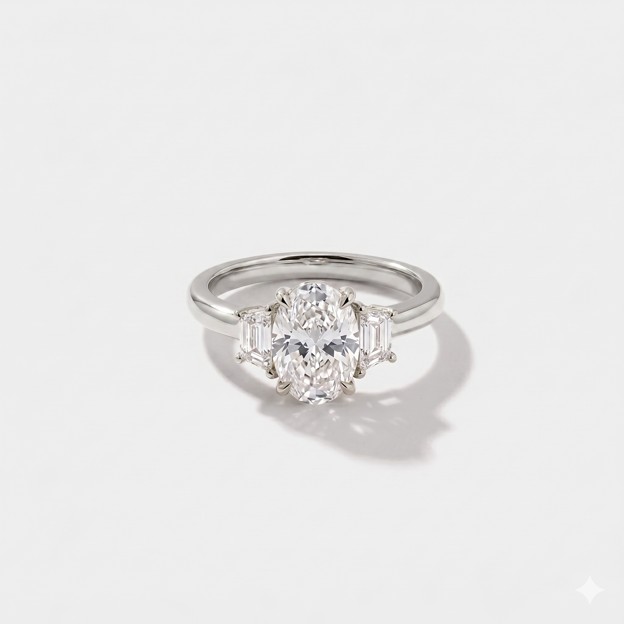 Three Stone Lab Grown Diamond Engagement Ring