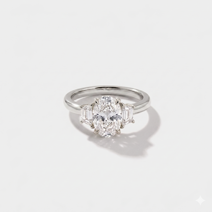 Three Stone Lab Grown Diamond Engagement Ring
