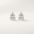 Pear-shaped lab-grown diamond stud earrings in polished white gold three-prong settings