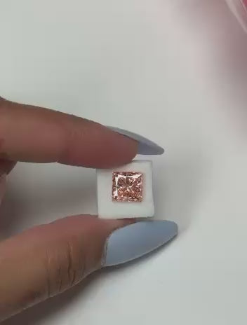 Women’s Custom 14K White Gold Engagement Ring with 3.23ct Lab-Grown Pink Princess-Cut Diamond | Cove Fine Jewelry 2025