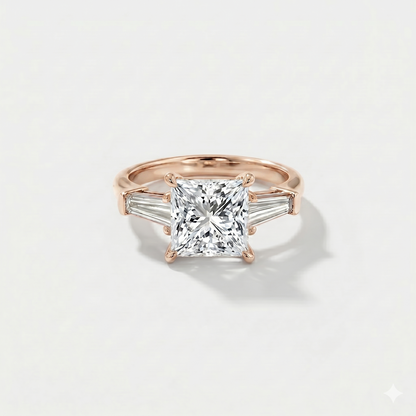 Tapered Baguette Lab Grown Diamond Engagement Ring