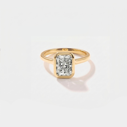 radiant lab grown diamond engagement ring