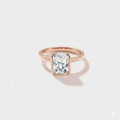 Half Bezel Lab Grown Diamond Engagement Ring