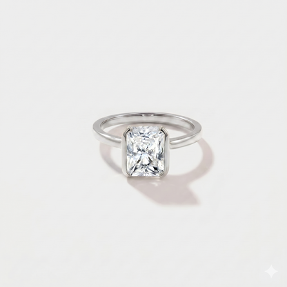 Half Bezel Lab Grown Diamond Engagement Ring