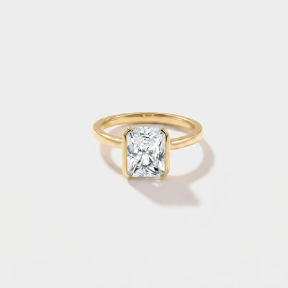Half Bezel Lab Grown Diamond Engagement Ring