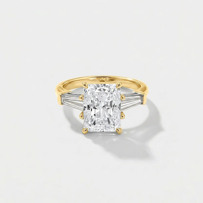 radiant lab grown diamond engagement ring