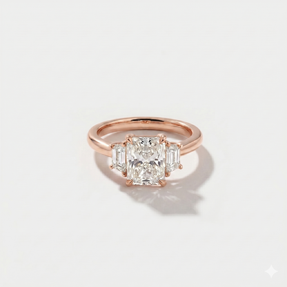 Three Stone Lab Grown Diamond Engagement Ring