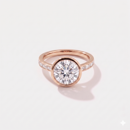 Channel Set Lab Grown Diamond Engagement Ring