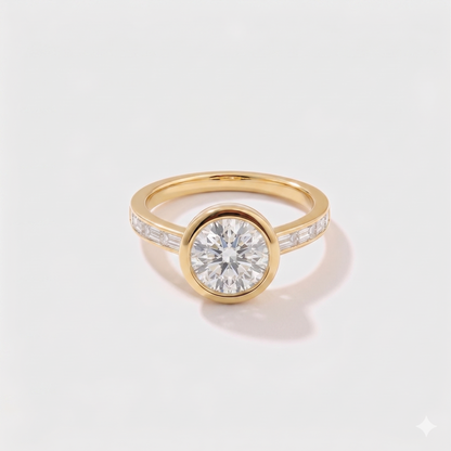 Channel Set Lab Grown Diamond Engagement Ring