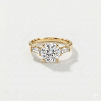 Tapered Baguette Lab Grown Diamond Engagement Ring
