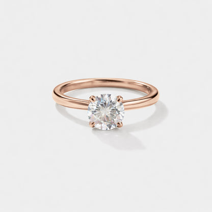 rose gold lab grown diamond engagement ring