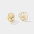 Scallop Diamond Studs in solid 14k gold, front product view
