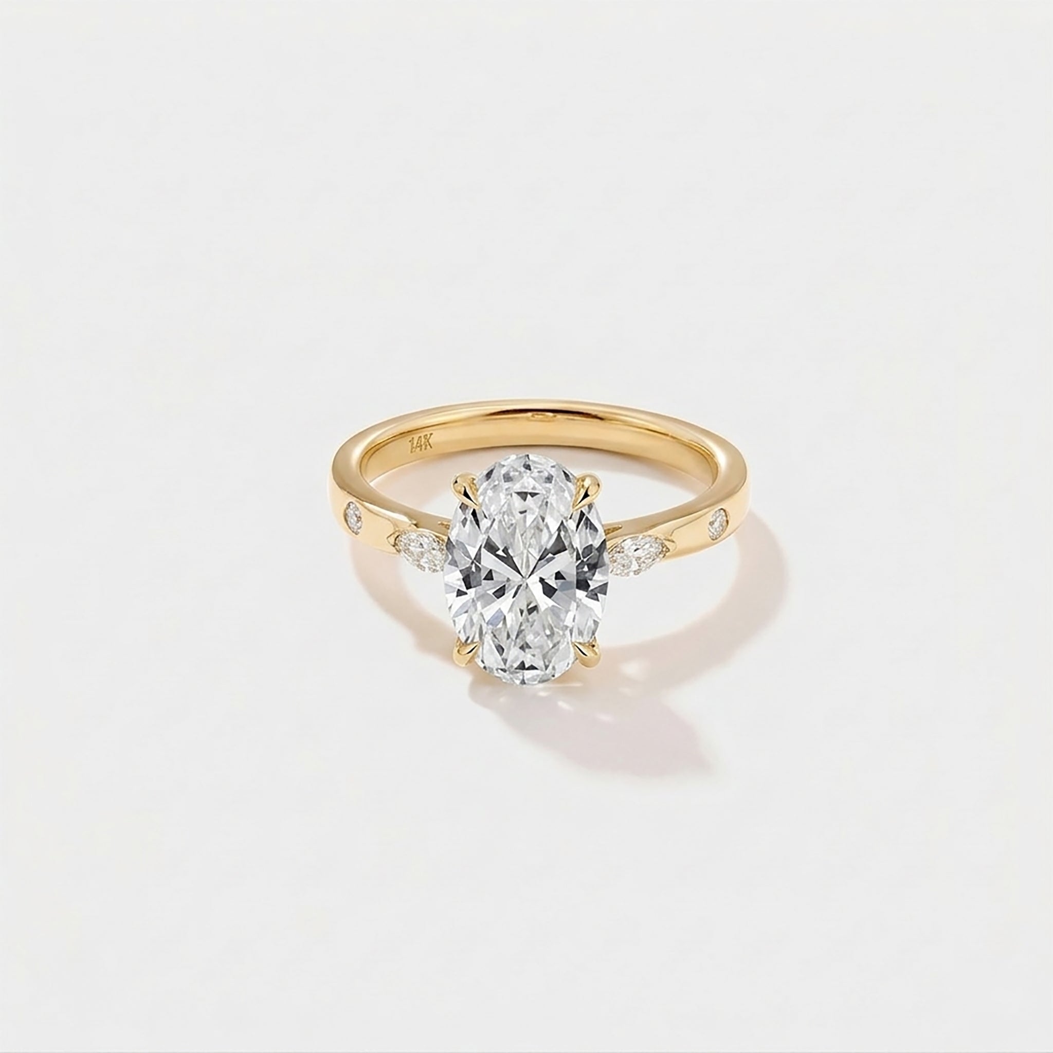 oval lab grown diamond engagement ring