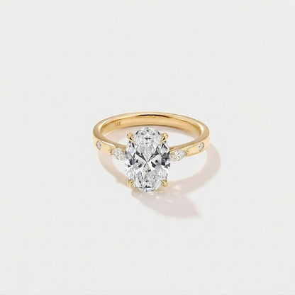 oval lab grown diamond engagement ring