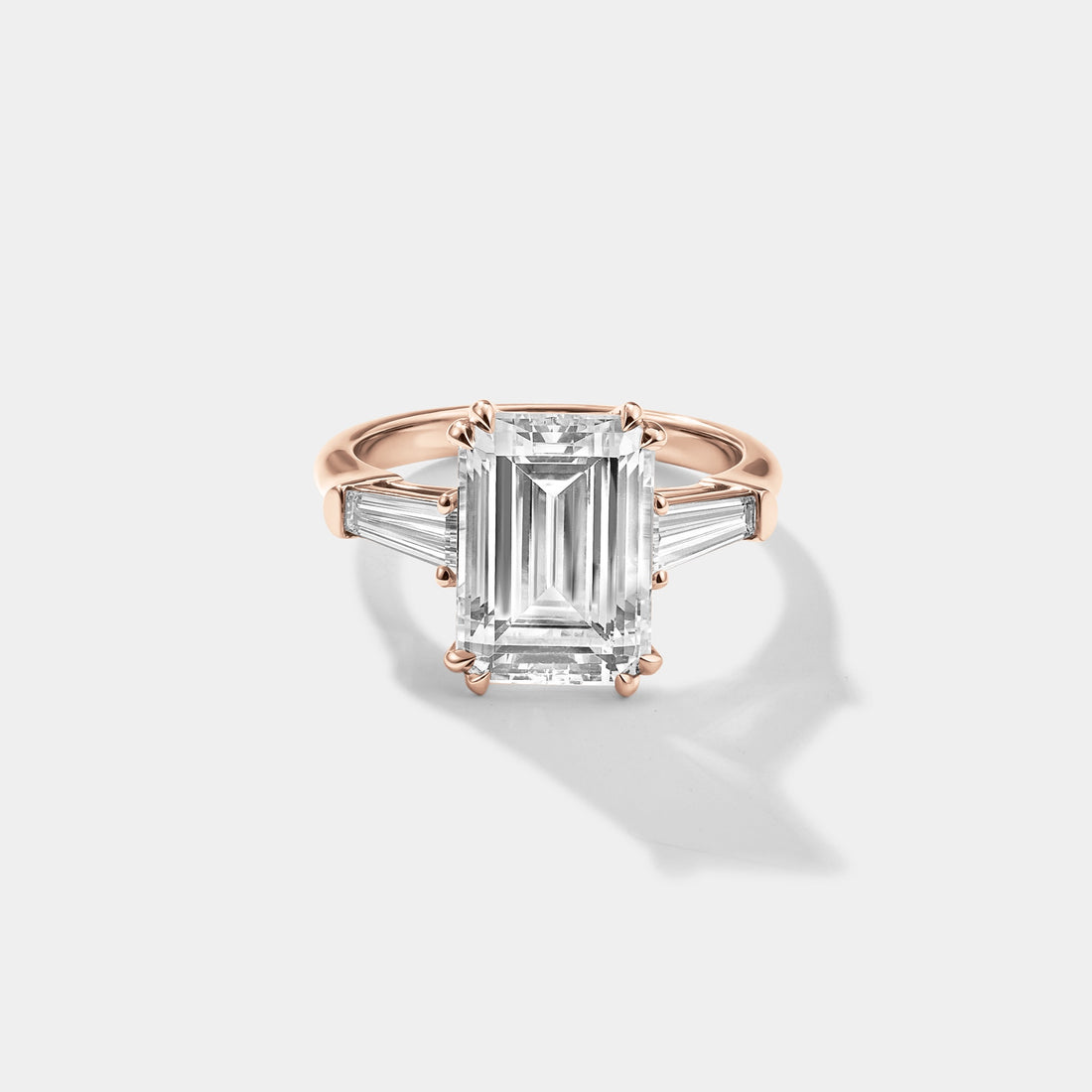 rose gold lab grown diamond engagement ring