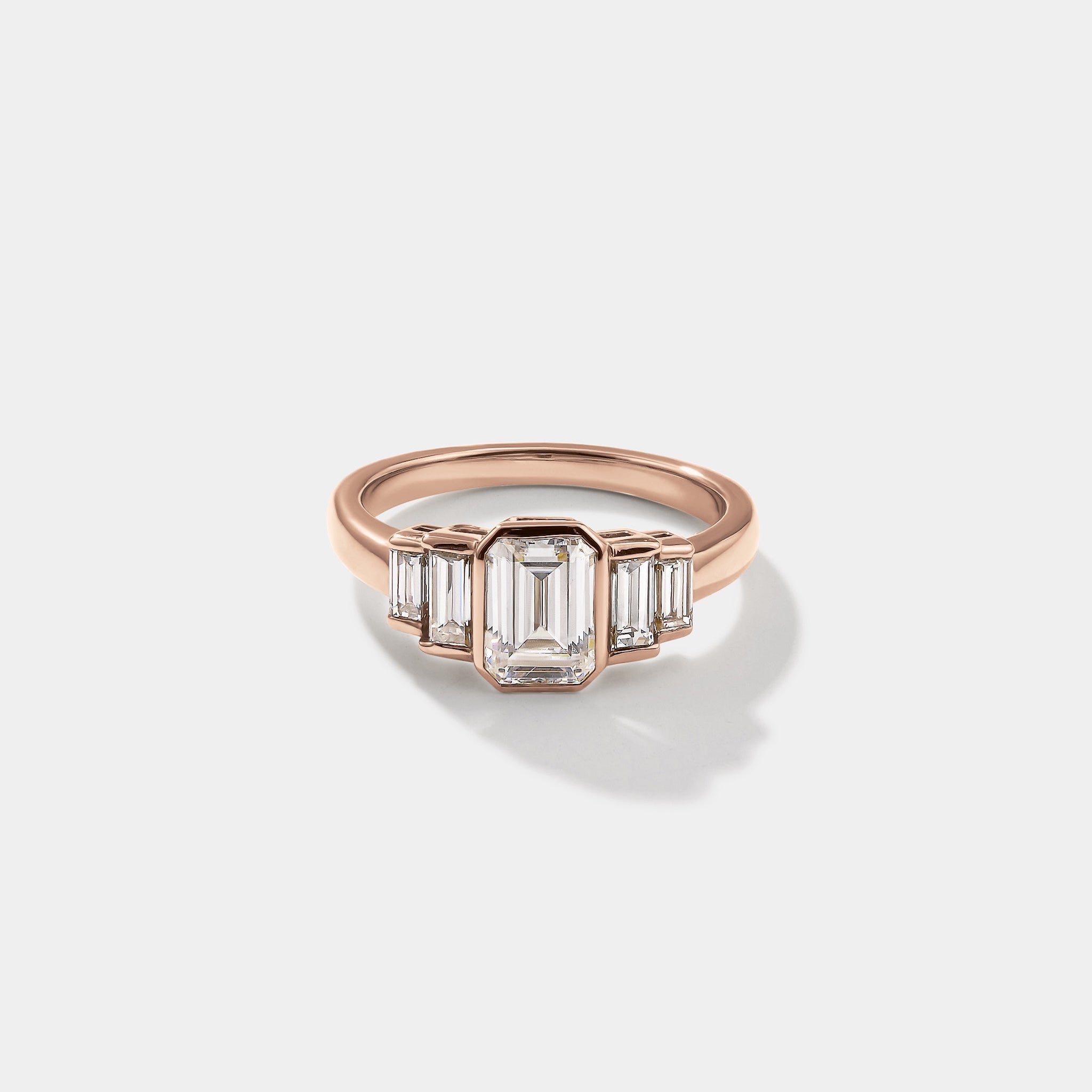 rose gold lab grown diamond engagement ring