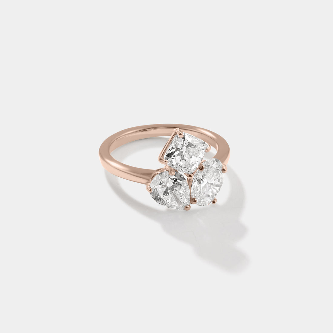 rose gold lab grown diamond engagement ring