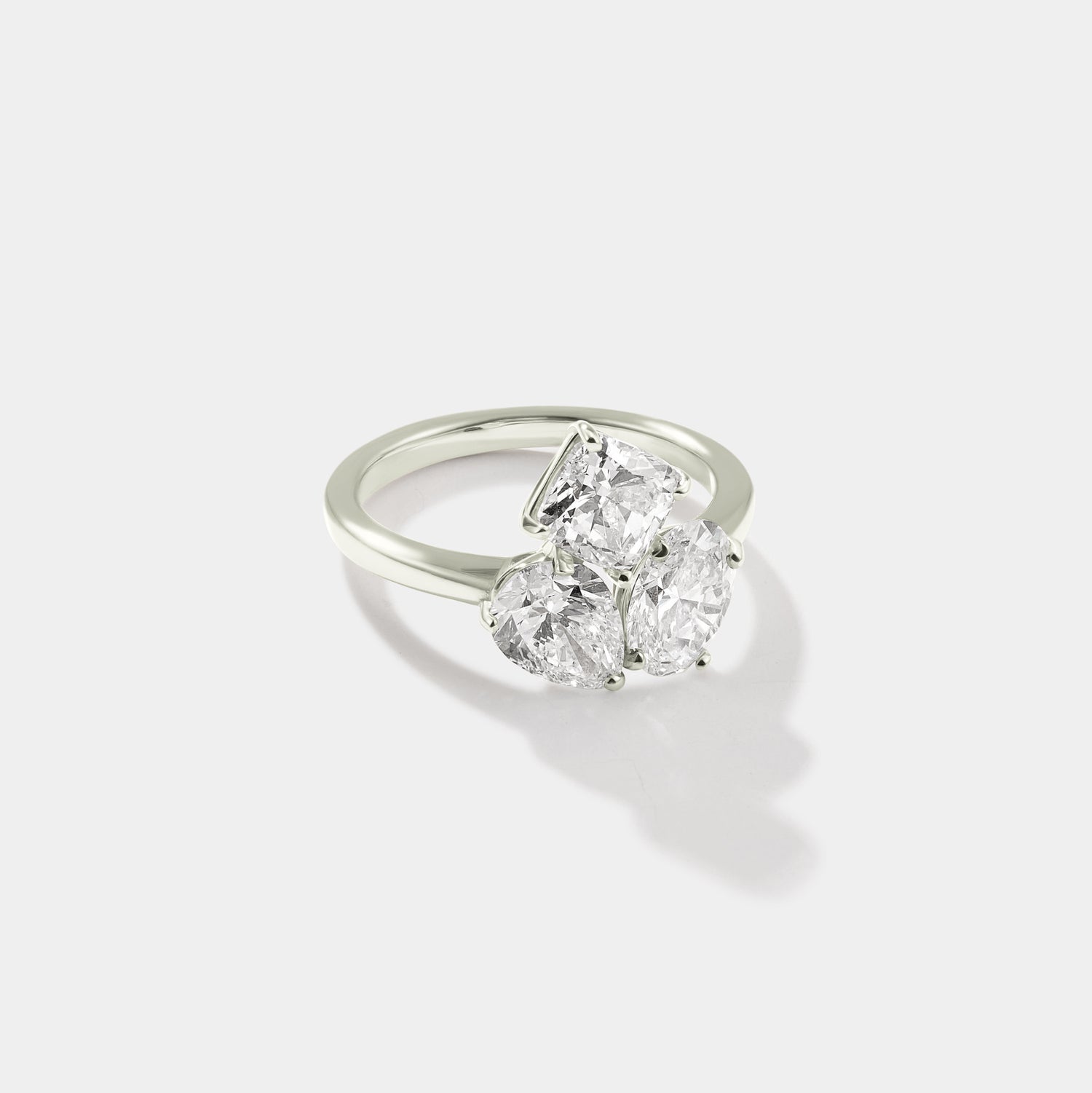 white gold lab grown diamond engagement ring