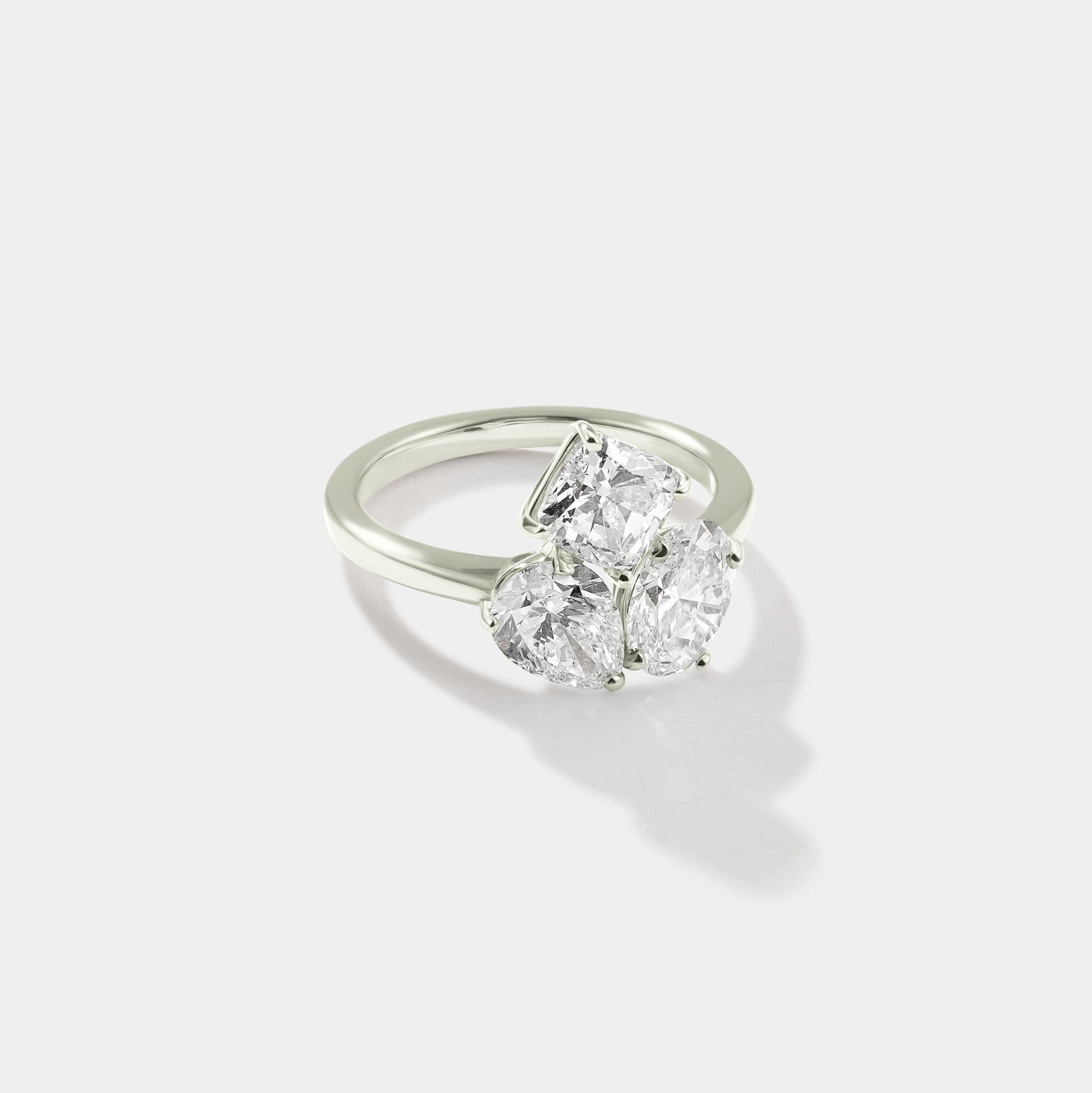 white gold lab grown diamond engagement ring