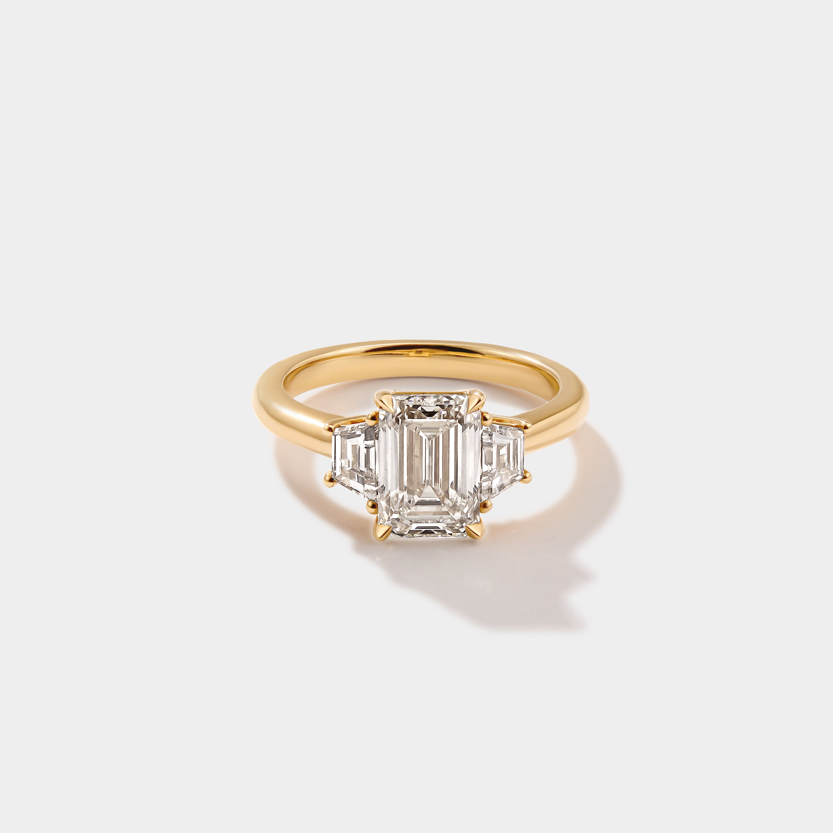 emerald cut lab grown diamond engagement ring